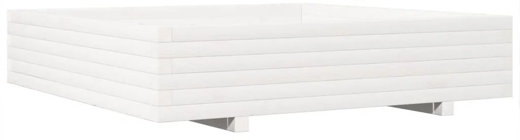 Vaso/floreira de jardim 110x110x26,5 cm pinho maciço branco