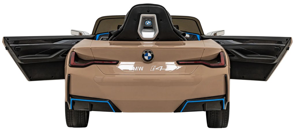 Carro elétrico para Crianças 12V BMW I4 Rodas de EVA, Assento de couro Dourado