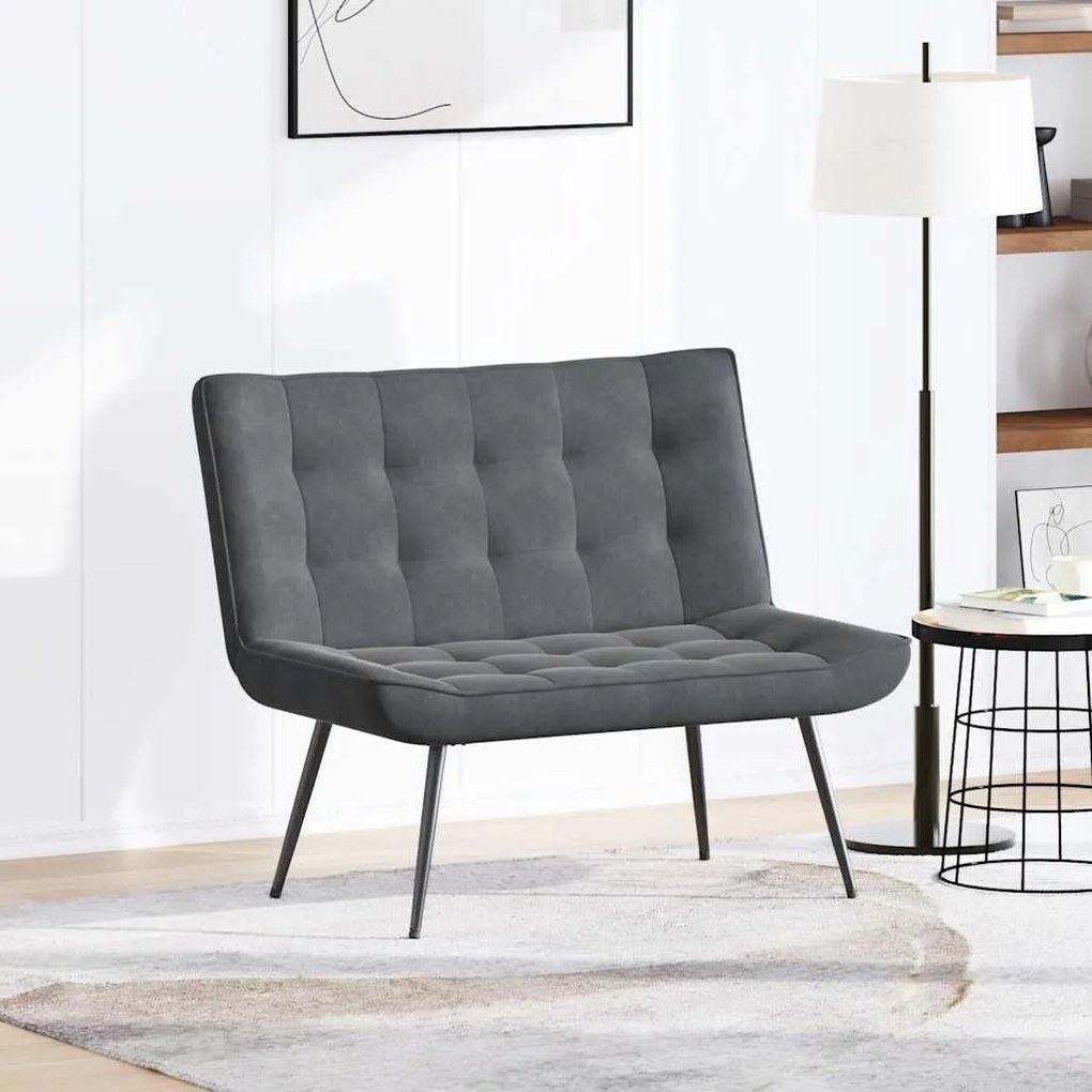 Banco 110x74x84 cm veludo cinzento-escuro
