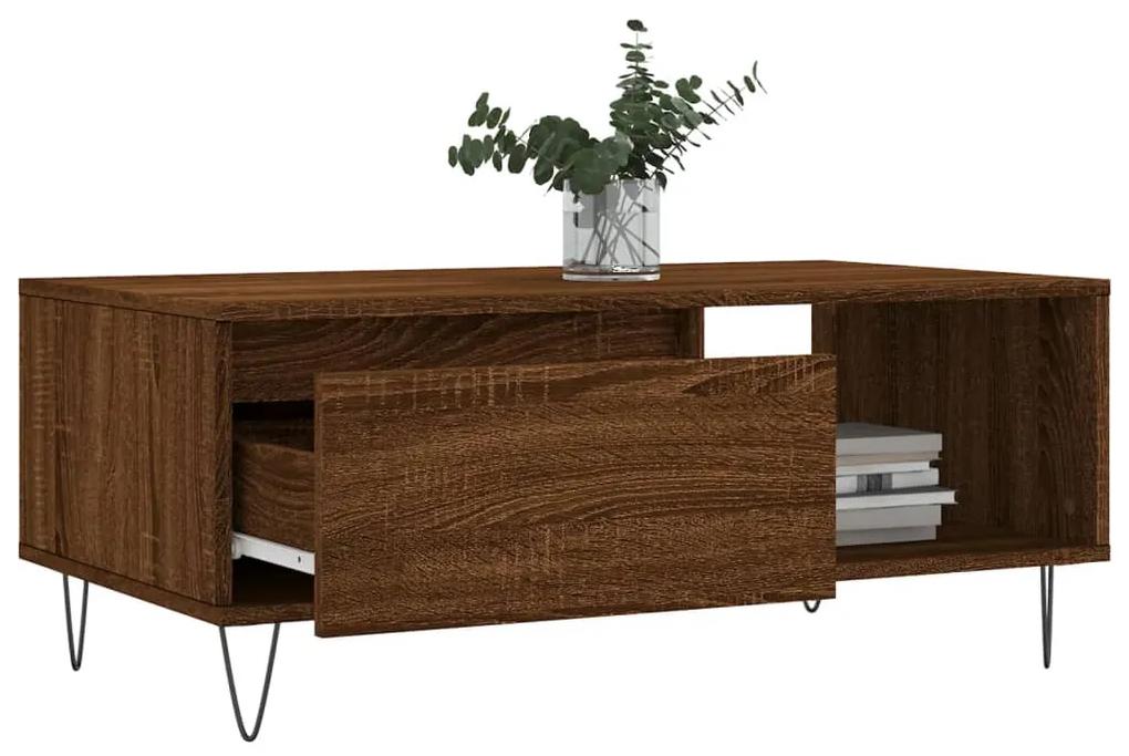 Mesa de centro 90x50x36,5cm derivados madeira carvalho castanho
