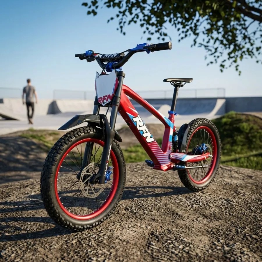 Bicicleta elétrica infantil 500W Roan RXF Evo Racing 18" Vermelha