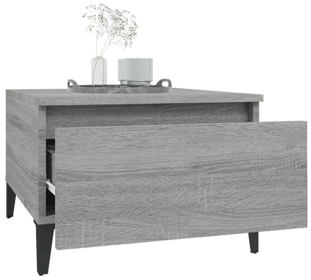 Mesa de apoio 50x46x35 cm derivados de madeira cinzento sonoma