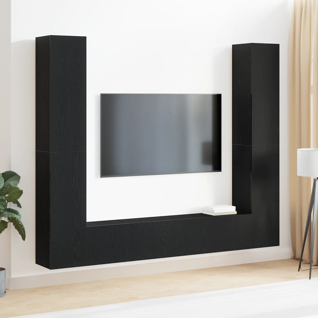 Conjunto de 6 Peças de Gabinete para Televisão vidaXL Montado na Pared
