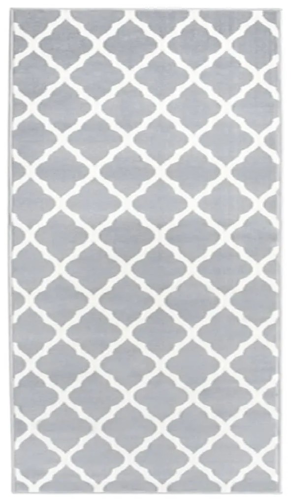 331913 vidaXL Passadeira 100x200 cm polipropileno cinzento e branco
