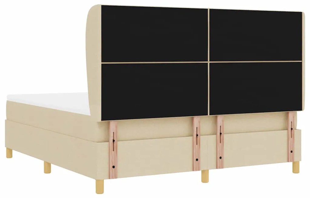 Cama Box Spring com Colchão VidaXL Creme 180x200 cm Tecido