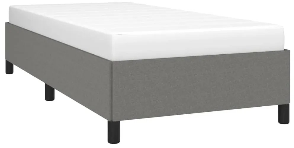 Estrutura de cama sem colchão 90x190 cm tecido cinzento-escuro
