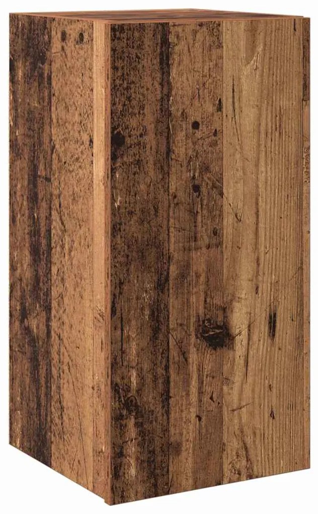 Conjunto com 4 cabides de TV da montado na parede em madeira envelheci