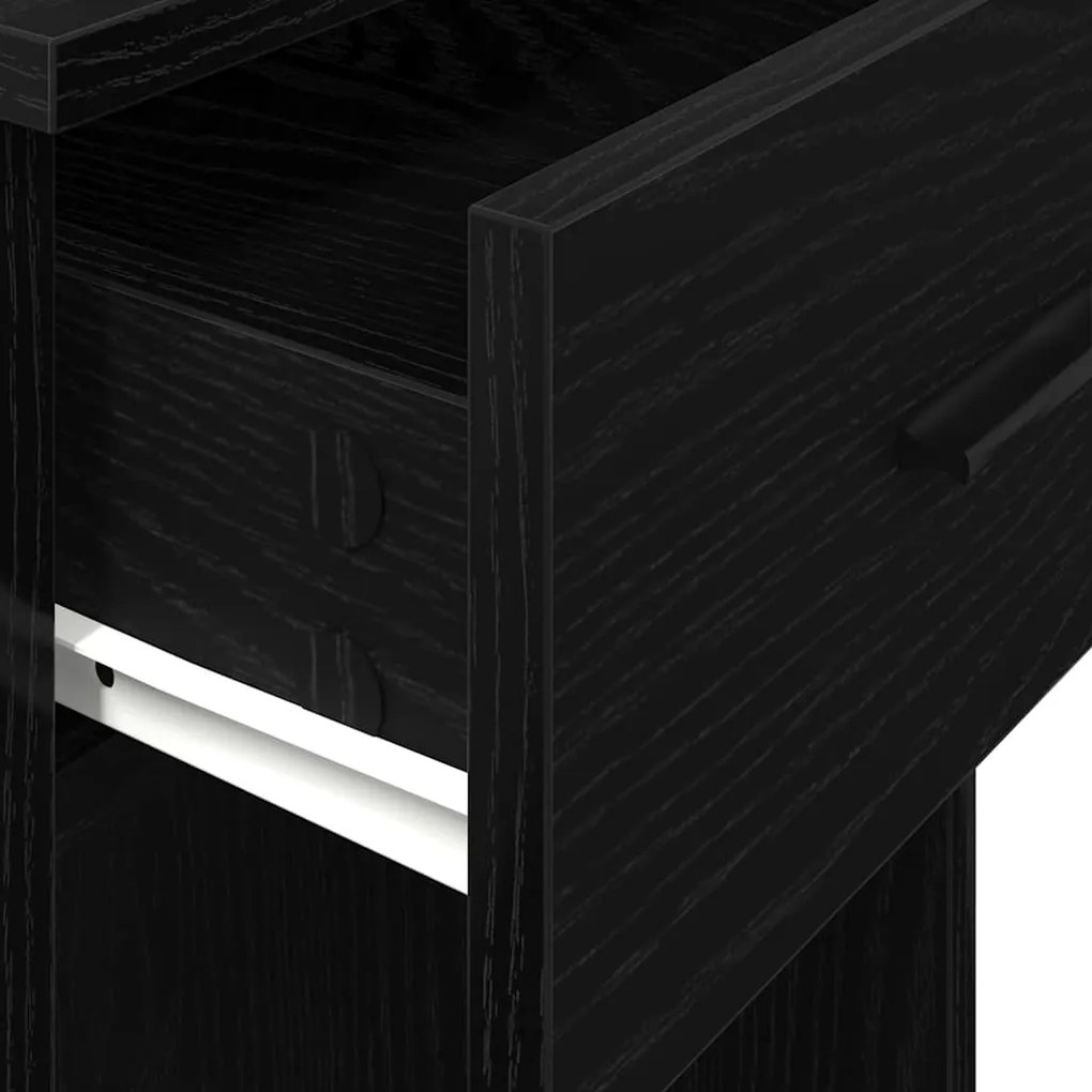 Suporte torre de computador com gaveta 35x45x77 cm preto
