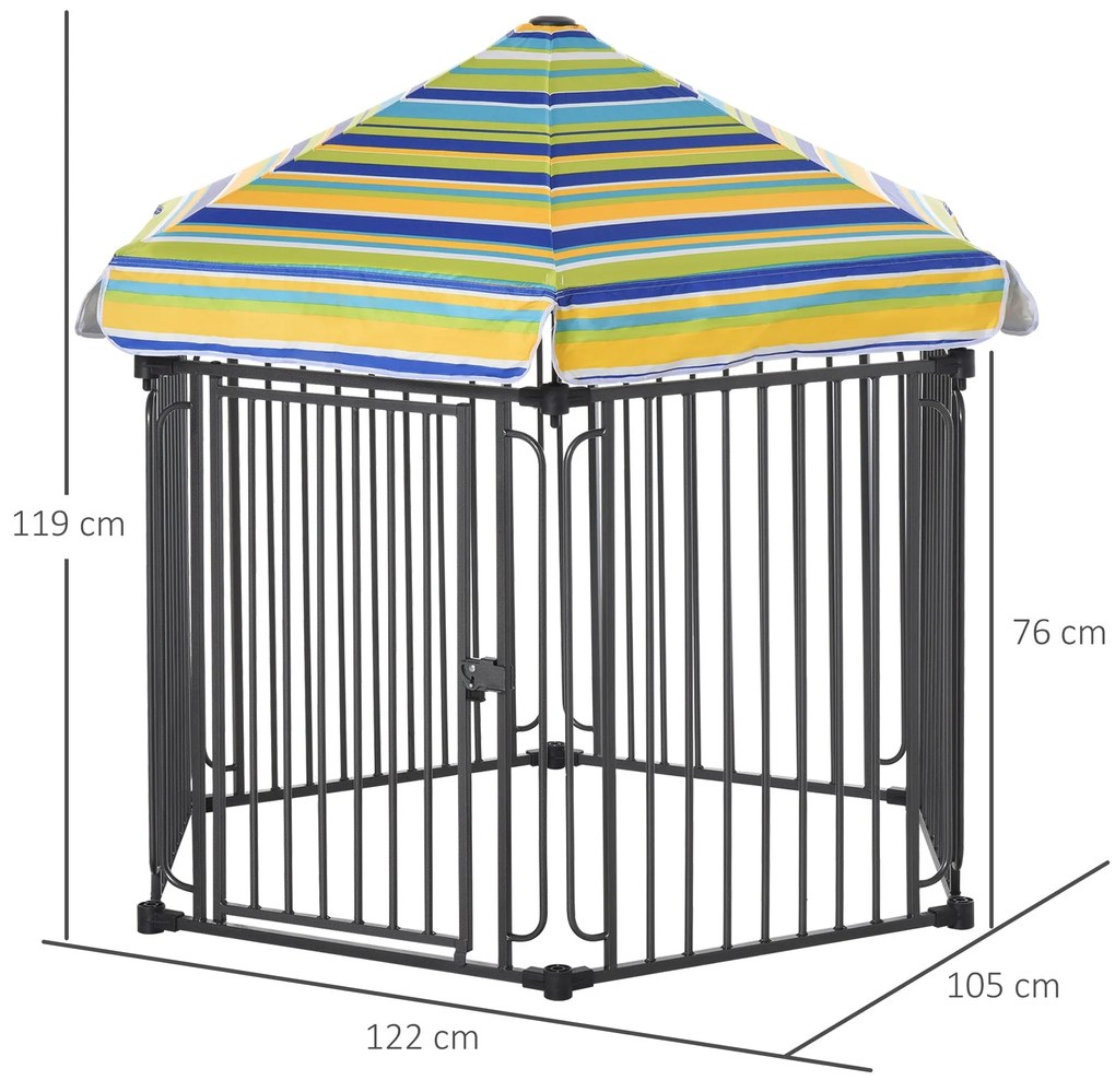 PawHut Parque para Animais de Estimação com 6 Barreiras de Metal 61x76