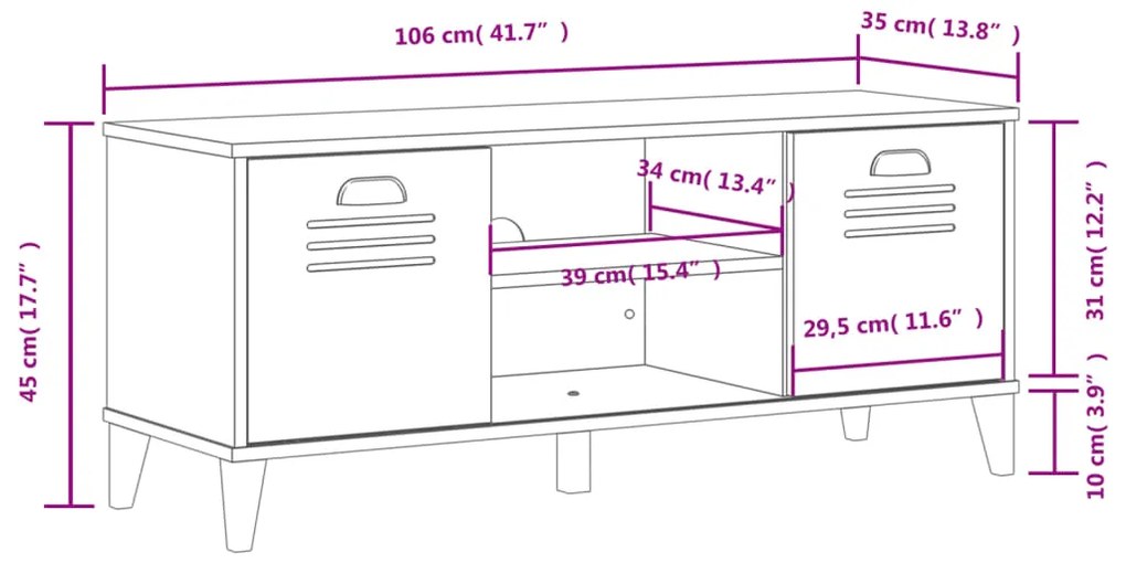 Sapateira VIKEN 106x35x45 cm derivados de madeira antracite