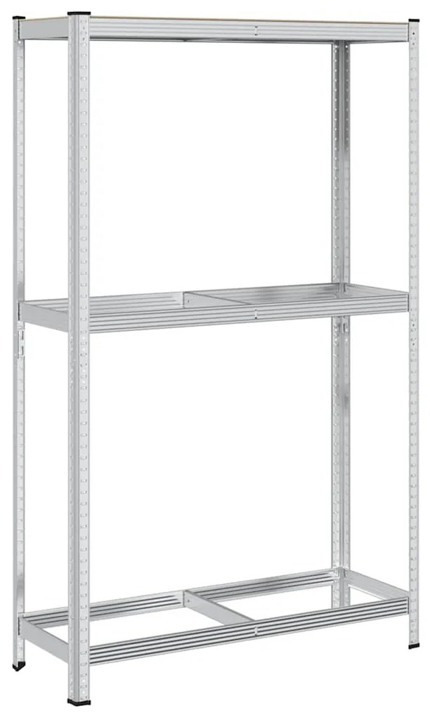 Prateleira para pneus de 2 camadas prateada 110x40x180 cm aço