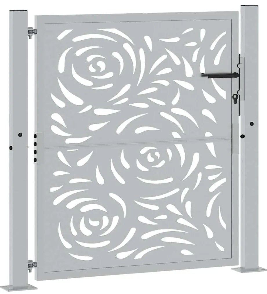 Portão de jardim 105x105 cm design de chama de aço resistente
