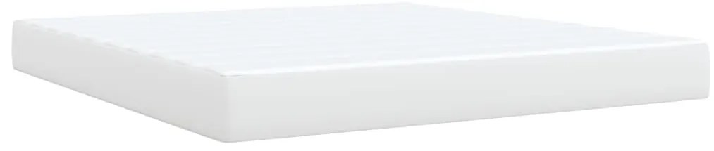 Cama com molas/colchão 180x200 cm couro artificial branco