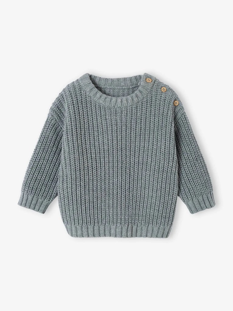 Camisola em malha canelada, para bebé verde-salva
