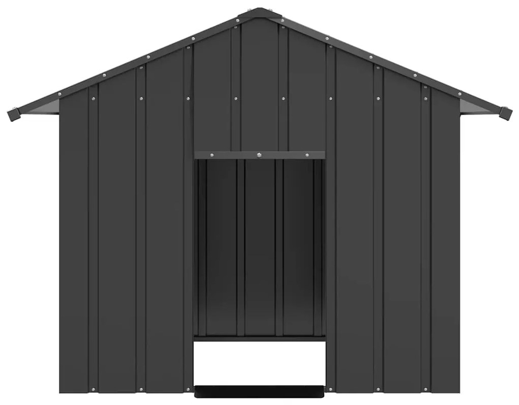 Casota para cães com telhado 131x101x102 cm aço galvanizado