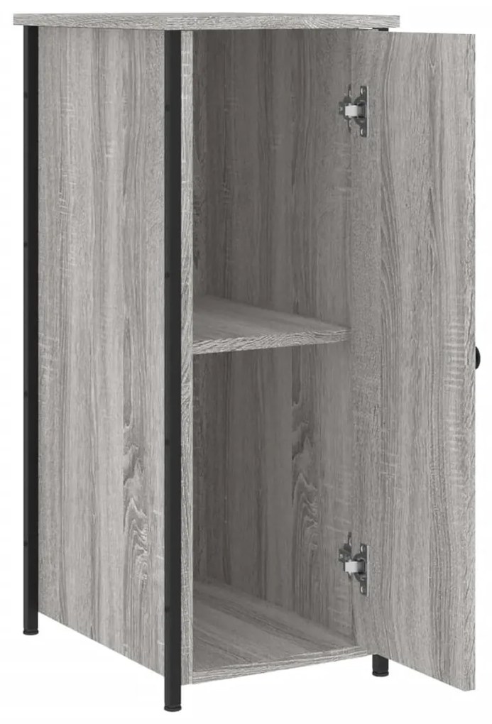 Mesa cabeceira 32x42x80 cm derivados de madeira cinzento sonoma