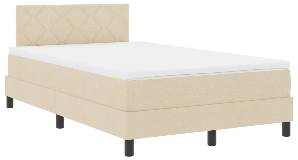 Cama Box com Colchão Creme 120x190 cm Tecido