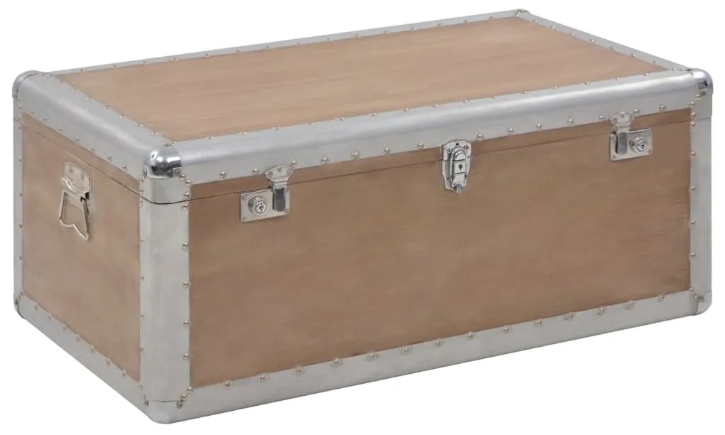 246124 vidaXL Caixa de arrumação madeira de abeto maciça 91x52x40 cm castanho