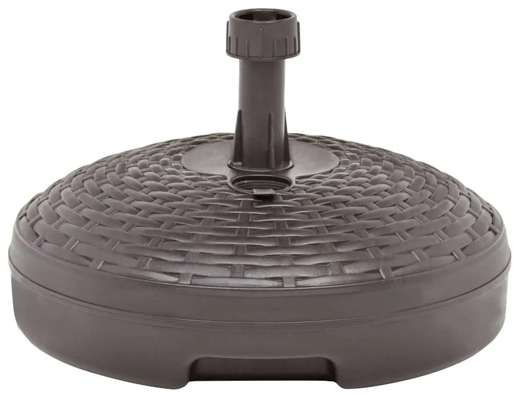 Base guarda-sol c/ areia/água 20 L plástico vime castanho