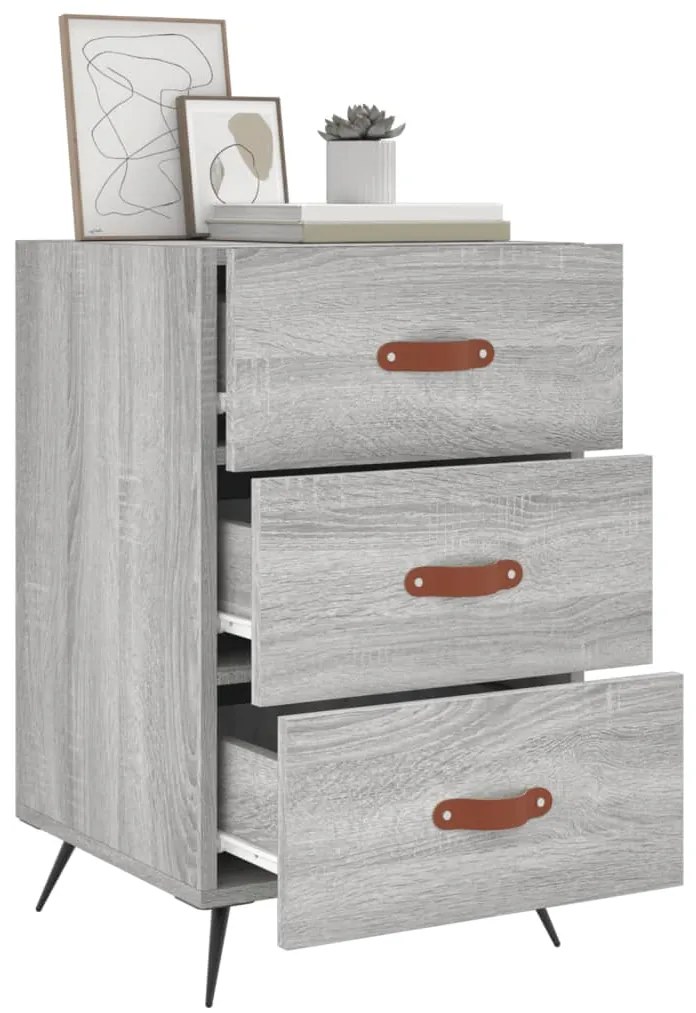 Mesa de cabeceira 40x40x66 cm derivados madeira cinzento sonoma