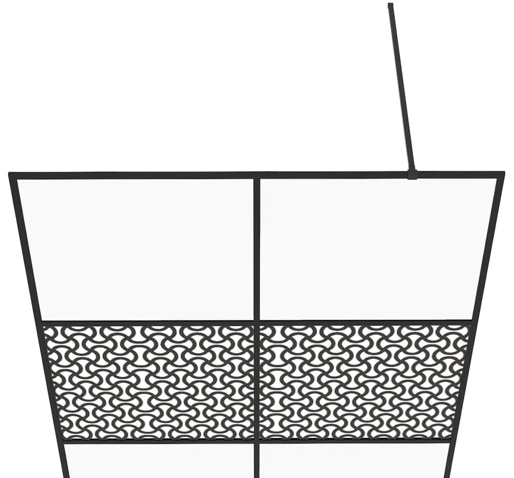 Divisória de chuveiro c/ vidro transparente ESG 140x195cm preto