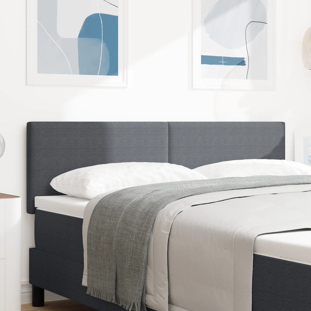 Cabeceira vidaXL Design Simples Cinza Escuro 160 cm Tecido Veludo
