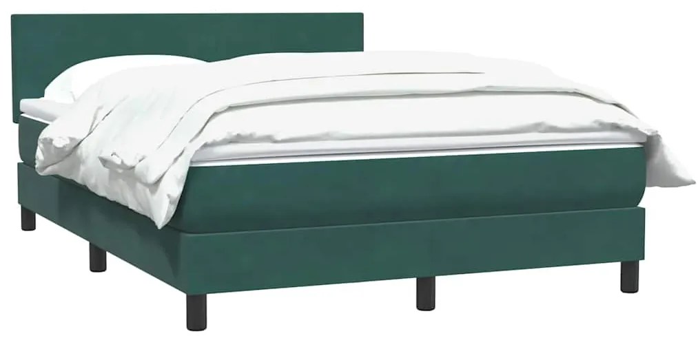 Box Cama primavera com Colchão Verde Escuro 140x210 cm Veludo