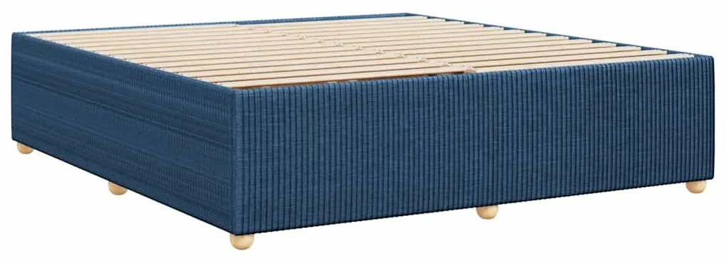 Estrutura de cama sem colchão 200x200 cm tecido azul