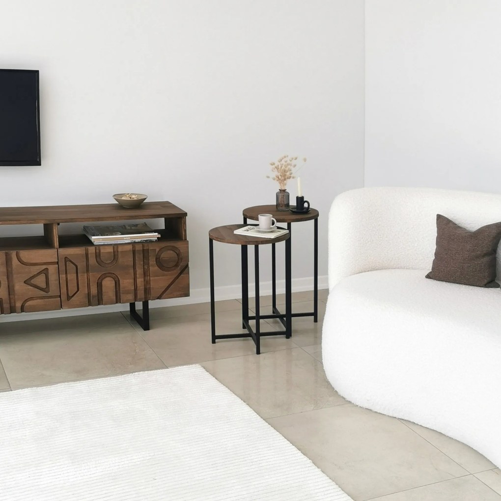 Mesa de Centro Neta – Nogueira – Medidas Grandes: Largura: 35 cm Altur
