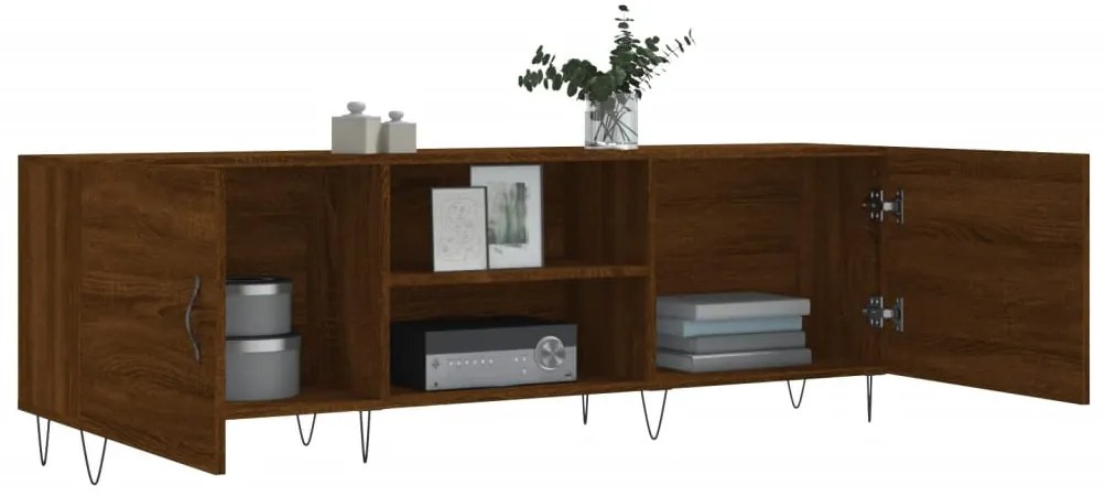 Móvel de TV 150x30x50 cm derivados de madeira carvalho castanho