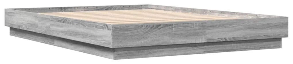 Estrutura de cama 160x200 cm derivados de madeira cinza sonoma