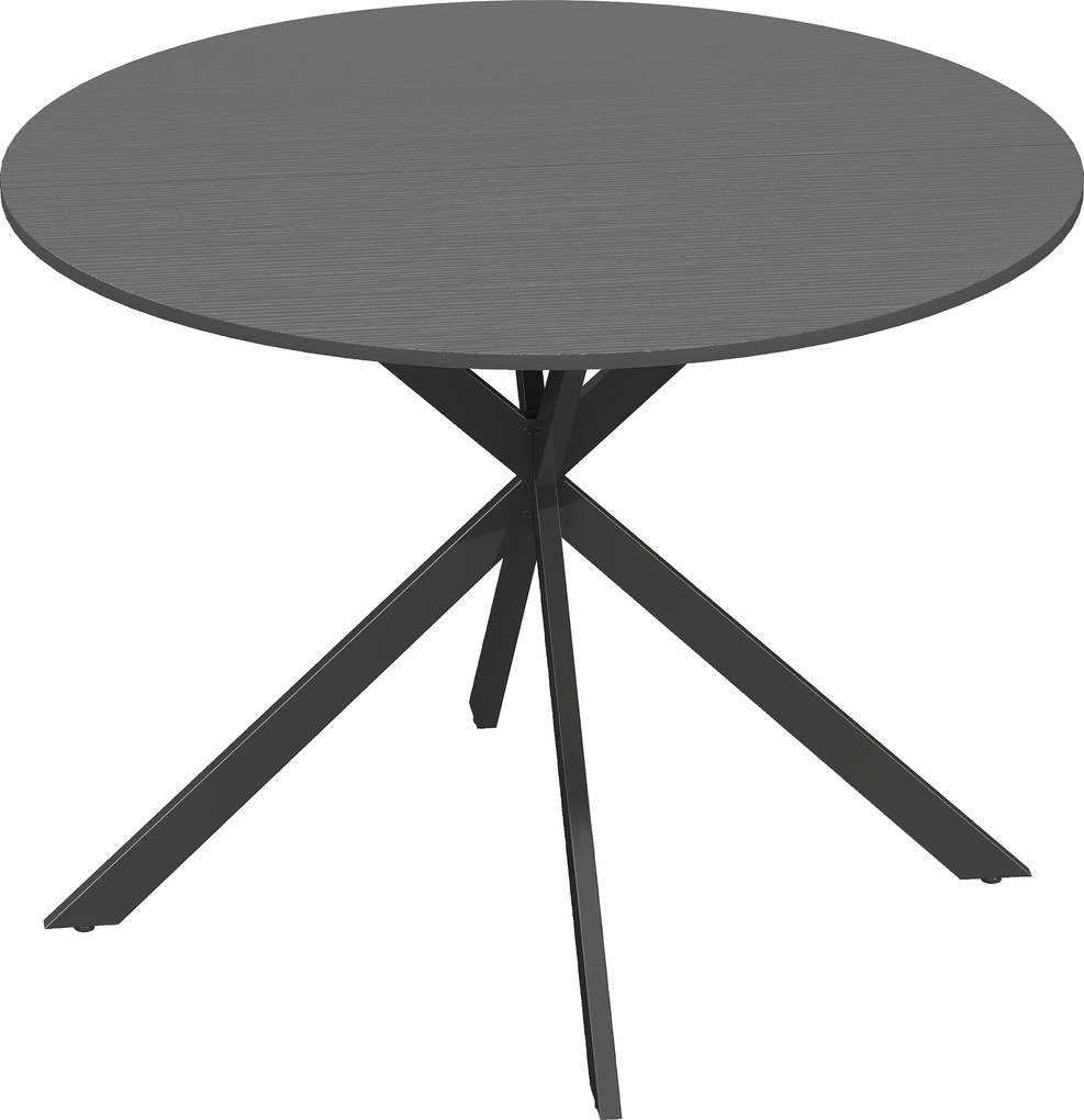 HOMCOM Mesa de jantar redonda para 4 pessoas, mesa de cozinha estilo industrial com pernas de aço, para sala de jantar, cozinha, Preto | Aosom Portugal