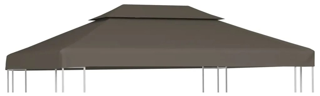 vidaXL Cobertura gazebo c/ 2 camadas 310 g/m² 4x3 m cinza-acastanhado