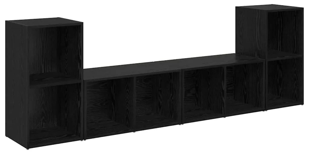 Conjunto de móvel de TV 4 pcs Carvalho Preto 72 x 35 x 36.5 cm