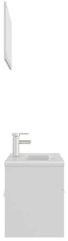 Conjunto de móveis de casa de banho derivados de madeira branco