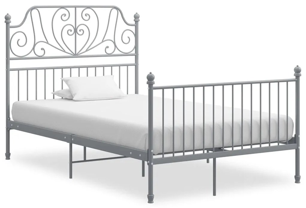 vidaXL Estrutura de cama 120x200 cm metal cinzento