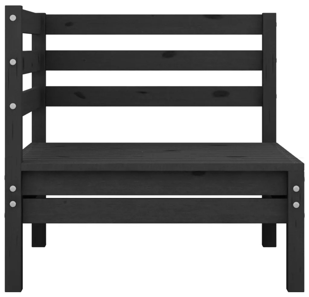9 pcs conjunto lounge de jardim pinho maciço preto