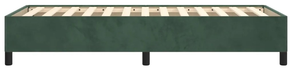 Estrutura de cama sem colchão 90x200 cm veludo verde-escuro
