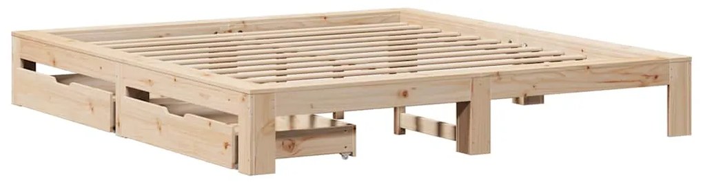 Cama sem colchão 200x200 cm madeira de pinho maciça