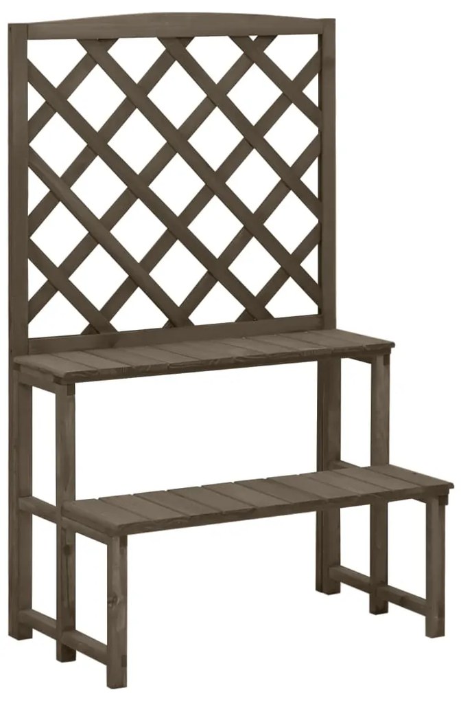 Suporte de plantas c/ treliça 70x42x115cm abeto maciço cinzento
