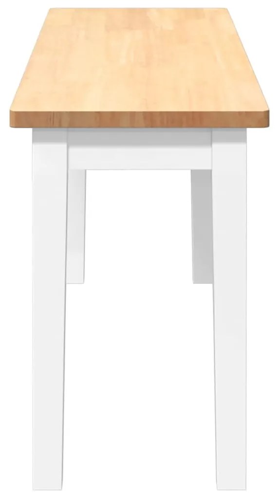 Banco 110 cm madeira seringueira maciça branco