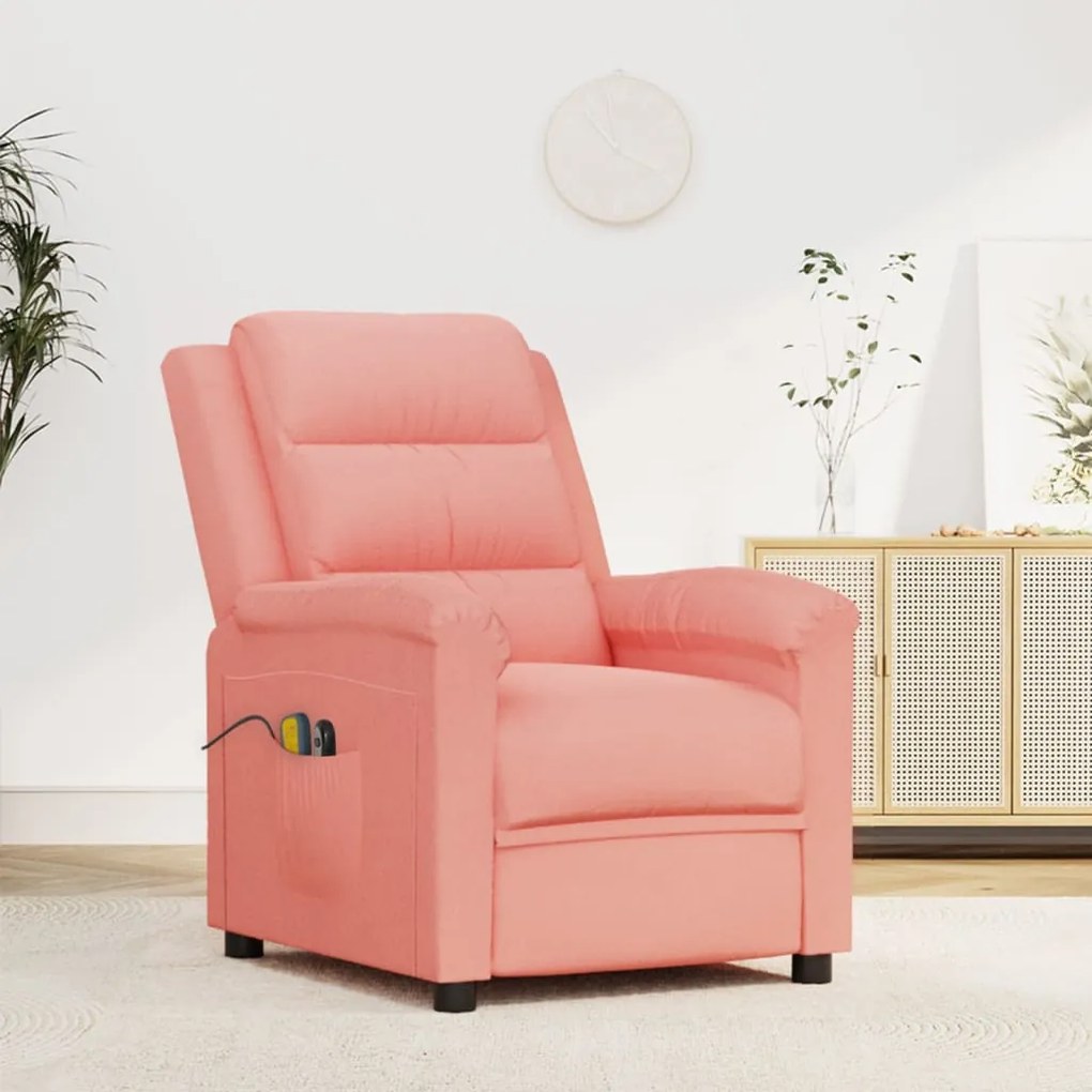 3099016 vidaXL Poltrona de massagens elétrica veludo rosa