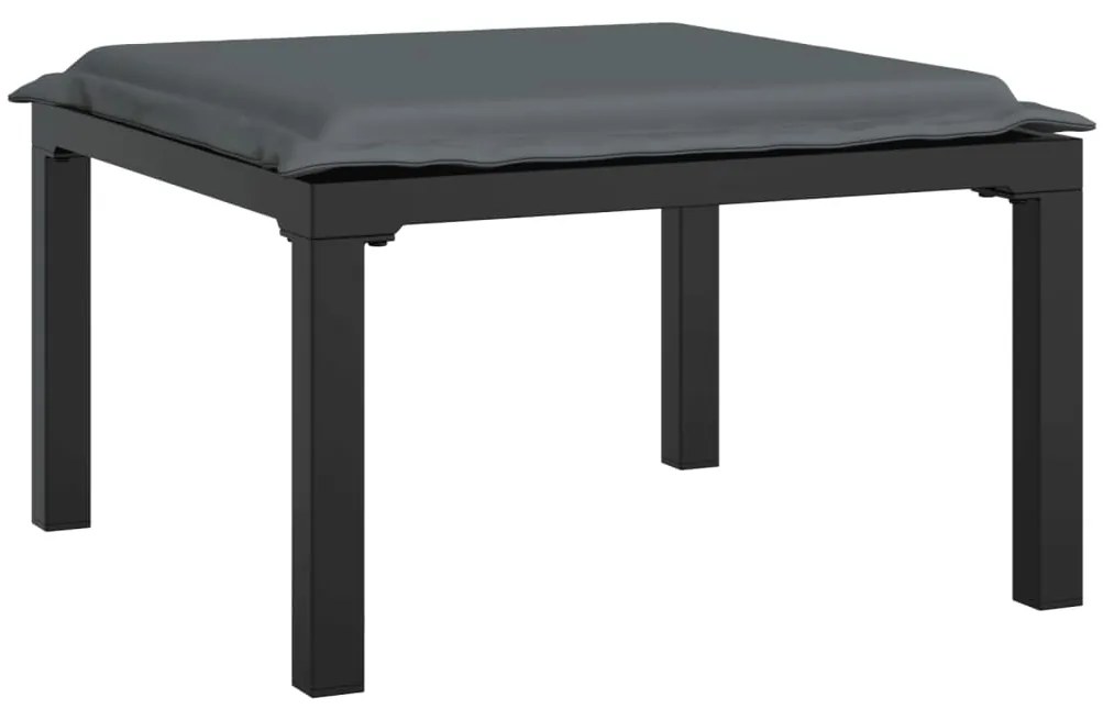 6 pcs conjunto lounge de jardim vime PE preto e cinzento