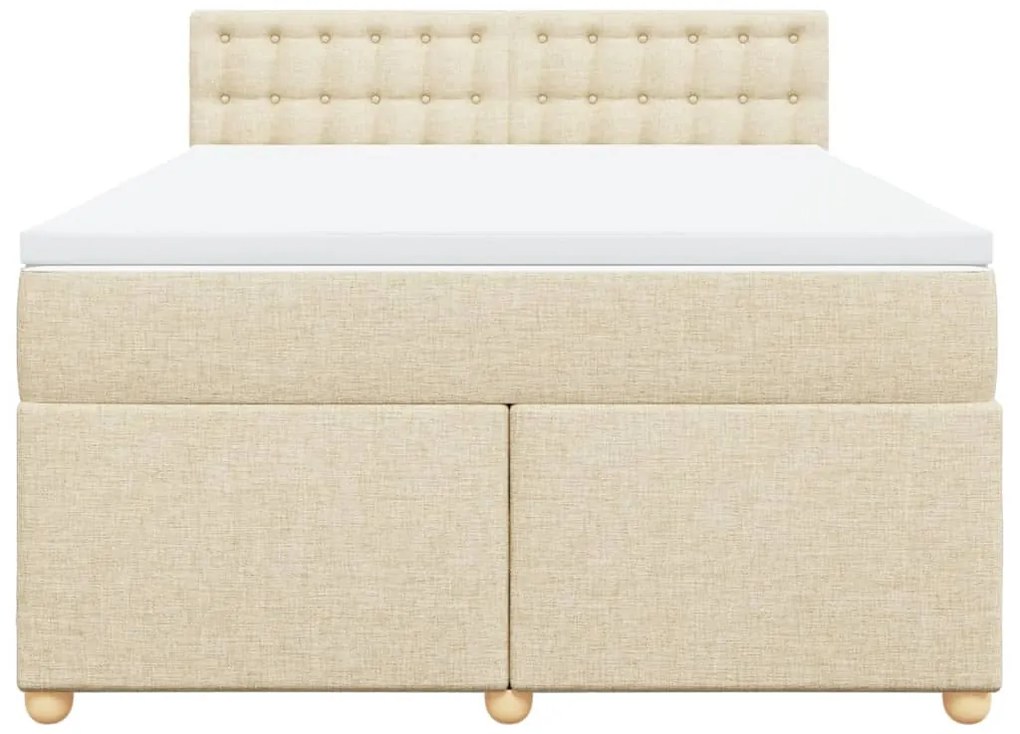 Cama com molas/colchão 140x200 cm tecido cor creme