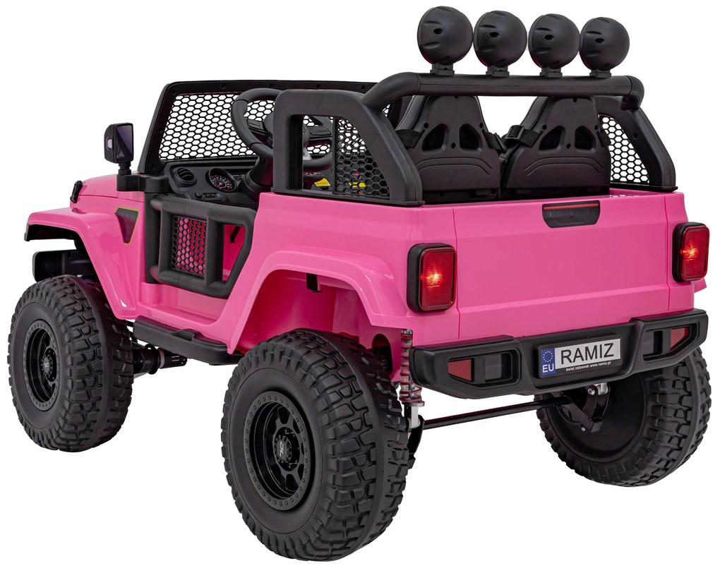 Jipe elétrico para Crianças OFF-ROAD 3.0 12V 4x4 Rodas Espuma EVA, Assento couro ecológico Rosa