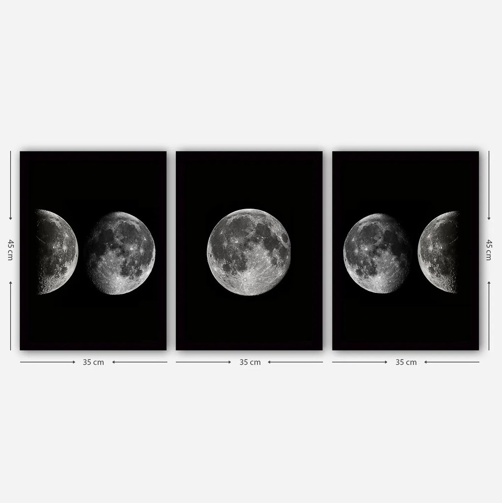 Pintura Decorativa em Moldura 3SC111 – Multicolor – 35 x 45 cm (3 Peça