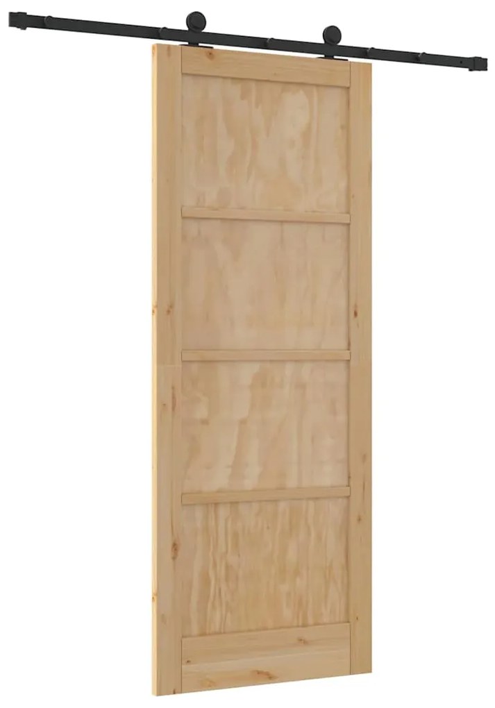 Porta Deslizante vidaXL com Conjunto de Ferragens 83x211 cm Madeira Ma