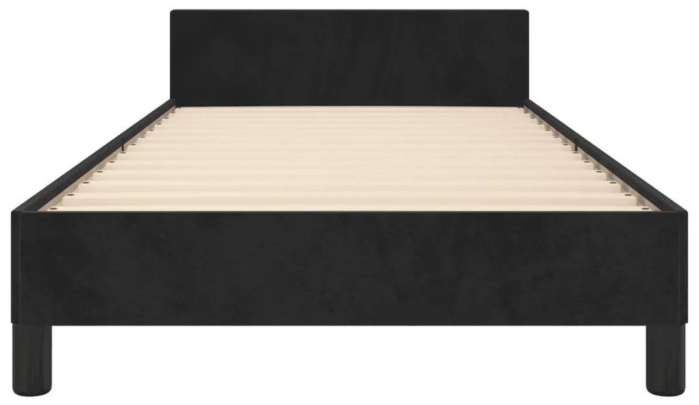 Estrutura de cama sem colchão 100x200 cm veludo preto