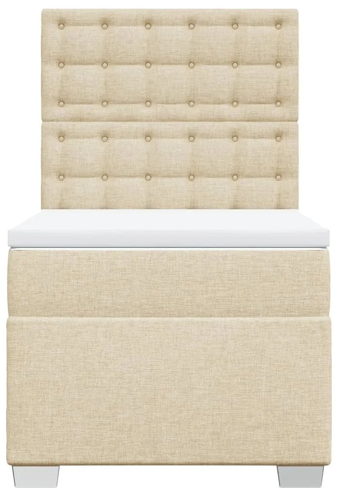 Cama com molas/colchão 80x200 cm tecido cor crème