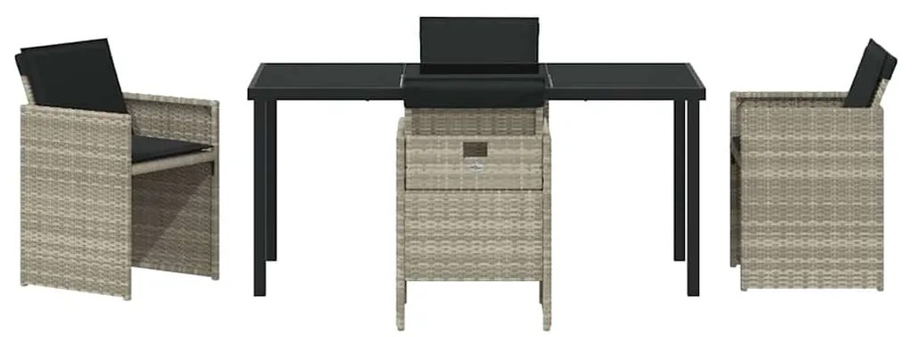 Conjunto de Jantar para Jardim com 5 Peças , Almofadas Cinza Claro, Ra